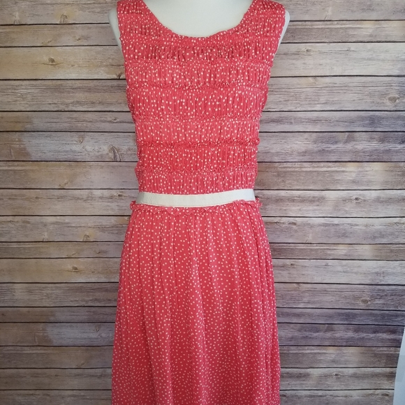 Anthropologie Post Mark Polka Dot Ruffle Dress - Picture 2 of 7